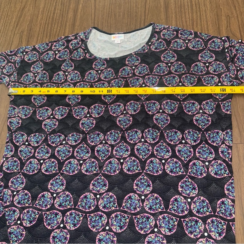 LuLaRoe Black Mint Pink Mint Women’s M Scoop Neck Short Sleeve Shirt Dress - Picture 8 of 9